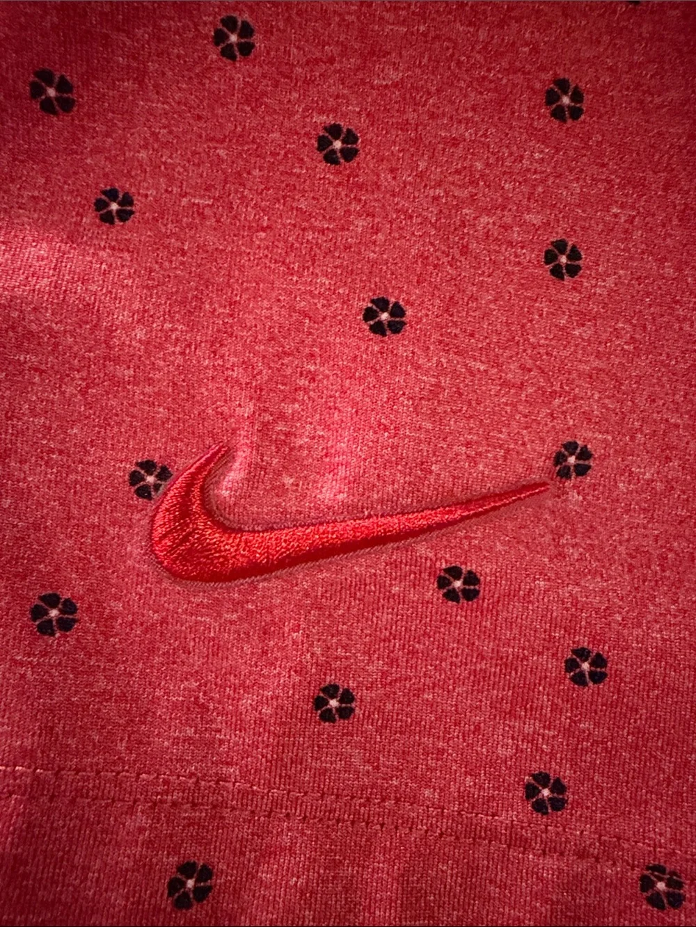 Nike Red Dri-FIT Polo with Micro Dot Print